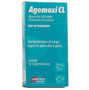 Antibacteriano Agemoxi CL para Cães e Gatos 250mg 10 Comprimidos Agener União