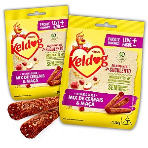 Kit 2 Petisco Bifinho Keldog Criadores Sabor Mix de Cereais e Maçã para Cães 500g - Kelco
