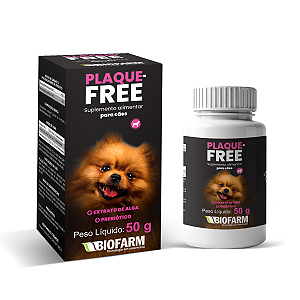 Suplemento Alimentar com Prebiótico e Extrato de Alga Plaque Free para Cães - 50g - Biofarm