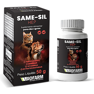 Suplemento Alimentar Same-Sil HEP com Aminoácidos e Minerais em Pó para Cães e Gatos - 50g - Biofarm