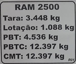722727381 - Etiqueta Ram 2500 - Peso e Capacidade Nova (R01)