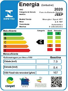 1352334450 - WRANGLER SPORT 4PT 2.0 GAS.AT8 - 2020