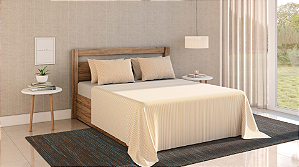 Lençol com elástico Casal 100% Algodão - Harmonia Marrom - Teka