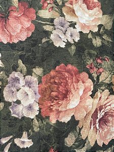 Tecido Tricoline Estampa Exclusiva Digital Floral 100% Algodão