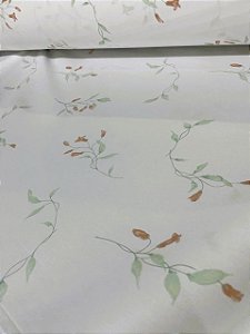 Tecido Percal Estampado Floral Suave de Ramos 100% Alg.