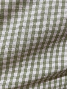 Tecido Tricoline Cataguases Xadrez 9 XM Verde Oliva Fio Tinto 100% Algodão