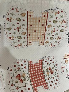 Tecido Tricoline Digital Estampa de 5 Necessaires de Borboletas e Cogumelos a cada 50 cm 100% Algodão