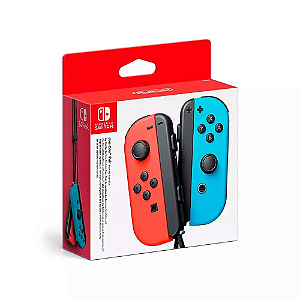 Controle Switch Joy Con Vermelho e Azul Neon
