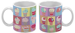 Caneca Especial 300ml Cupcake Colorido - 1 unidade