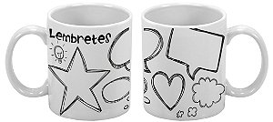 Caneca Para Colorir 300ml Lembrete - 1 unidade