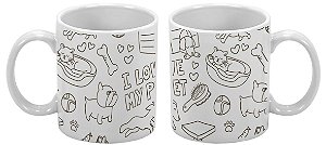 Caneca Para Colorir 300ml I Love My Pet - 1 unidade