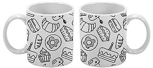 Caneca Para Colorir 300ml Delicias - 1 unidade