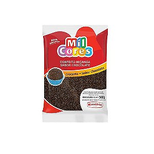 Confeito Miçanga Mil Cores Sabor Chocolate - 500gr