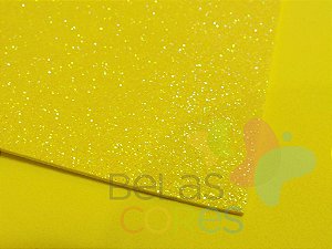 Folha de EVA 40x60cm - Glitter Neon Amarelo - 5 unidades