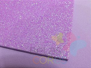 Folha de EVA 40x60cm - Glitter Neon Roxo - 5 unidades