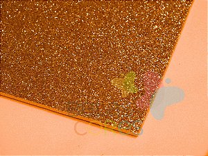 Folha de EVA 40x60cm - Glitter Ouro Velho - 5 unidades