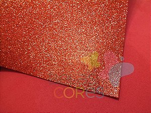 Folha de EVA 40x60cm - Glitter Vermelho - 5 unidades