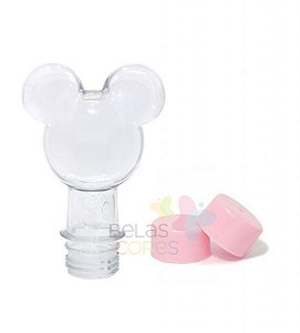 Baleiro/Tubete Mickey Novo 90ml Tampa Rosa - 10 unidades