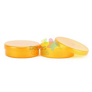 Latinhas de Plástico Mint to Be 5,5x1,5 cm Laranja Perolado - Kit com 50 unidades