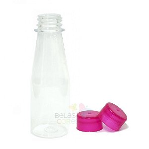 Garrafinha Cajuzinho - Suco PET 100 ml Tampa Pink - 10 unidades