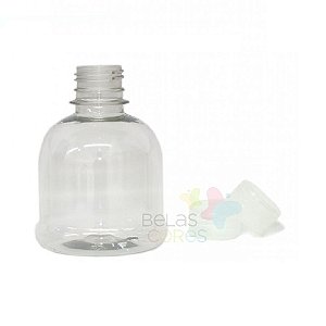 Frasco Cilíndrico 200 ml Tampa Transparente - 10 unidades