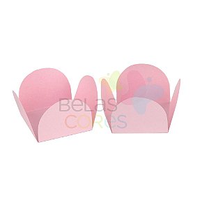 Forminha para Docinho Caixeta Rosa Brilhosa - Kit 25 unidades