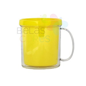 Caneca Acrílica com Rosca Amarela - 10 unidades