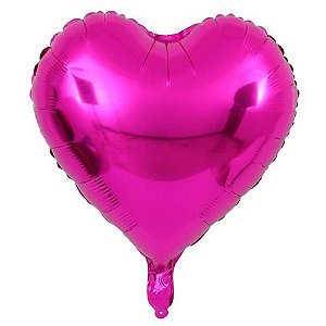Balão de Coração Metalizado 40cm cor Pink