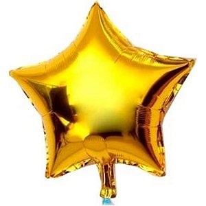 Balão de Estrela Metalizado 40cm cor Dourado