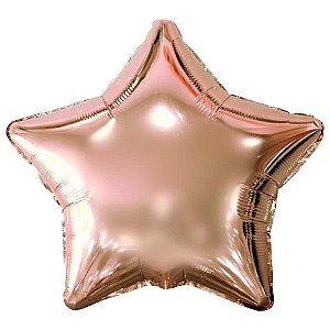 Balão de Estrela Metalizado 40cm cor Rose Gold