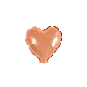 Mini Balão de Coração Metalizado 10cm cor Rose Gold