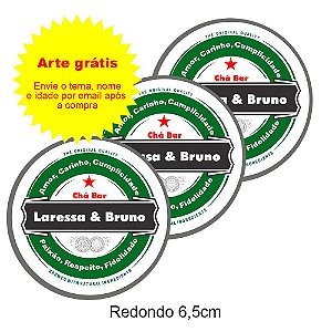 Adesivo Personalizado para Lembrancinha Redondo 6,5cm