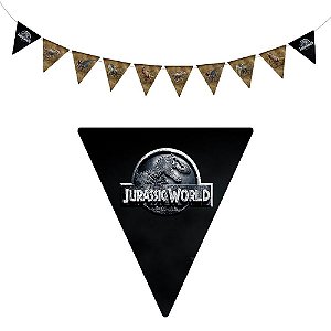 10 Bandeirolas Triangular Jurassic World