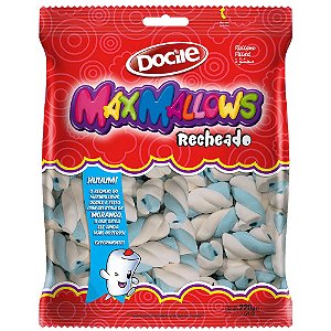 Maxmallows Marshmallow Recheado Twist Azul e Branco Docile 220g