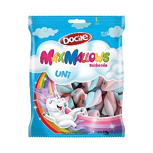 Maxmallows Marshmallow Recheado Twist Colorido Unicórnio Docile 220g