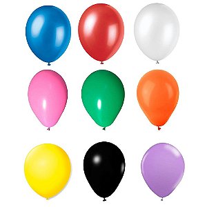 Balão Bexiga Lisa Sortidas 6,5" 15cm - 20 Unidades