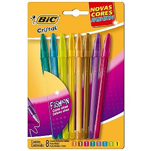 Caneta Esferográfica Bic Fashion com 8 Cores