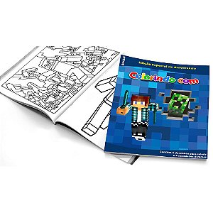 5 Cadernos de Colorir Authentic Games Minecraft