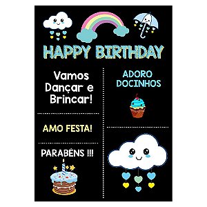 Chalk Board Chuva de Amor Menino 22x32cm - 1 Unidade