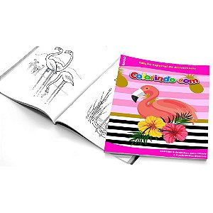 5 Cadernos de Colorir Flamingo Abacaxi