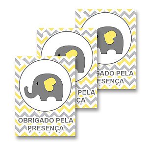 30 Tags Chá de Bebê Amarelo 4x3cm