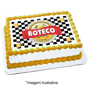 Papel de Arroz Boteco Preto e Branco 28x20cm - 1 Unidade