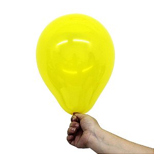 Balão Bexiga Translúcido Cristal Amarelo Citrino Nº 9 23cm - 30 Unidades