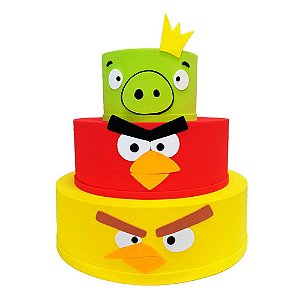 Bolo Fake Decorativo Angry Birds
