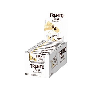 Caixa Chocolate Branco Trento Mini Recheio Dark 16g com 20 Unidades