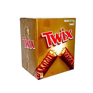 Caixa Chocolate Twix com Caramelo 15g com 30 Unidades