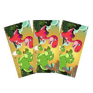 6 Adesivos Dinossauros Baby Retangular 20x10cm