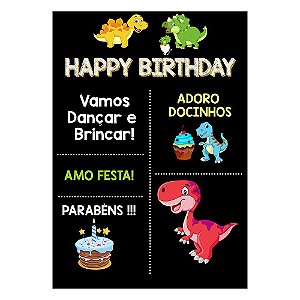 Chalk Board Dinossauros Baby 22x32cm - 1 Unidade