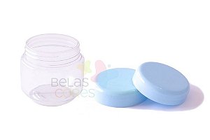 Pote de Papinha de Plástico 120gr - Azul Bebê - 10 Unids