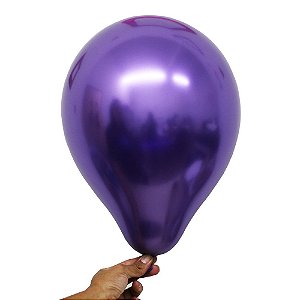 Balão / Bexiga Metalizado Alumínio Violeta N°09 - 25 Unidades